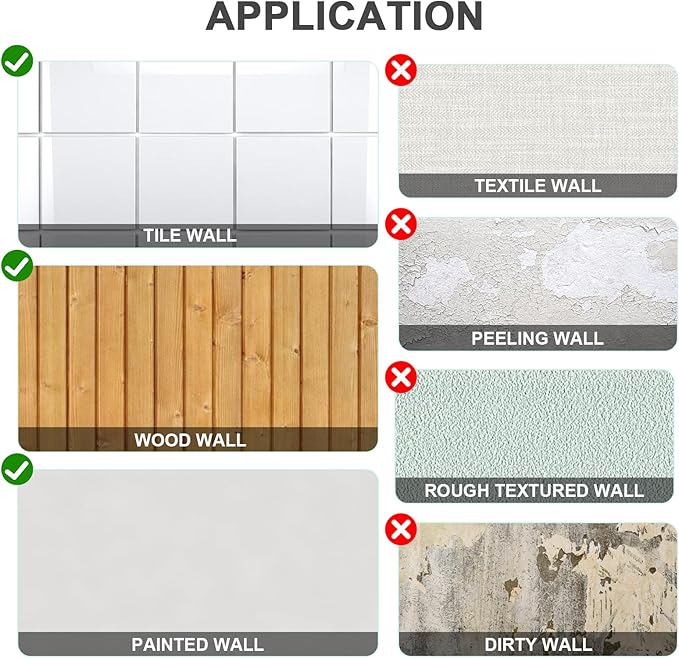 6 Picture Frames Collage Wall Decor With 30 Clips, Wood Photo Frame, No Drilling Required, Adhesive Stickers, Easy to Install, Black.