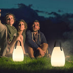 uuffoo Portable Outdoor Table Lamp - Dimmable Rechargeable Night Lights w/Remote and 7 RGB Colors, IP44 Water-Resistant Hanging Lantern for Patio, Tent, Bedroom, Garden, Emergency