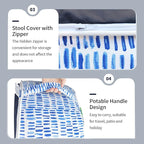 Inflatable Ottoman Stool D21 xH9 for Outdoor/Indoor Use, Water Repellent Patio Foot Rest Stool with Portable Handle,Round Pouf Ottoman Suitable for Garden,Deck and Camping - Pebble Blue