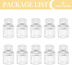 Romadedi Glass Candle Holder for Candlestick - 10Pcs Clear Small Tapered Candle Holder Wedding Decor Table Centerpiece Bulk for Candle Sticks Christmas Party Living Room Dinner Advent