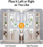 Wall Room Divider, Storage Cabinet Storage Display with Shelves, Modern Freestanding Wood Room Divider Screen, Wall Privacy Screens for Home Decorative (Beige+White,43.3" L x 9.5" W x 79.5" H)