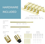 Curtain Rods for Windows 16 to 240 Inches Adjustable Length 1 Inch Diameter Window Curtain Rod with Aluminium Finials, Gold