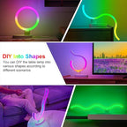 Transformable Smart RGB+IC Modern Table Lamp, Sync Music Color Changing Table Light for Game, Parties, Ring-Shaped Night Light for Home Decor with APP & Remote Control
