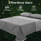 Cooling Comforter Twin Size, Double-Sided Cooling Blanket for Hot Sleepers & Night Sweats, Arc-Chill Q-Max > 0.4 Breathable Ice Blanket, Lightweight Cold Comforter (68''x90'', Light Grey)