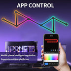 RGB Wall Light, LED DIY Geometry Splicing Gaming Lights, Backlit Modular Wi-Fi Colour Changing Home Decor Lights Work with Alexa and Google Assistant for Game Room, Bedroom (9 Lines, Black)