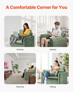 VEVOR Oversized Accent Chair, Armchair with Padded Arms, Comfy Single Sofa Chair, Modern Reading Lounge Chairs for Living Room, Bedroom, Green