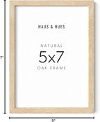 HAUS AND HUES Wood Picture Frame, 5x7 inches, Beige (Natural Oak, Poster Type, Set of 1)