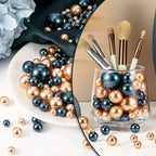 200 PCS Navy Blue Vase Fillers, Pearls Bead for Centerpieces Vases, 10/14/20 MM No Hole Beads, Fake Pearls for Wedding Birthday Anniversary Theme Party Table Centerpieces Decor