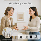 BEAHOT Ceramic Vases Set of 3, Modern Decorative Flower Vases for Living Room