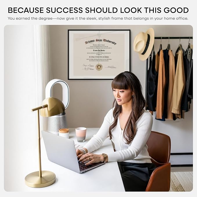 Homeforia Diploma Frame 16x20 Black, High End Metal 16 x 20 Black Certificate Frames with Mat 14 x 17, 20x16 Document Frame Matted to 14x17, Award Graduation Frames, Tempered Glass, Wall Kit, Set of 1