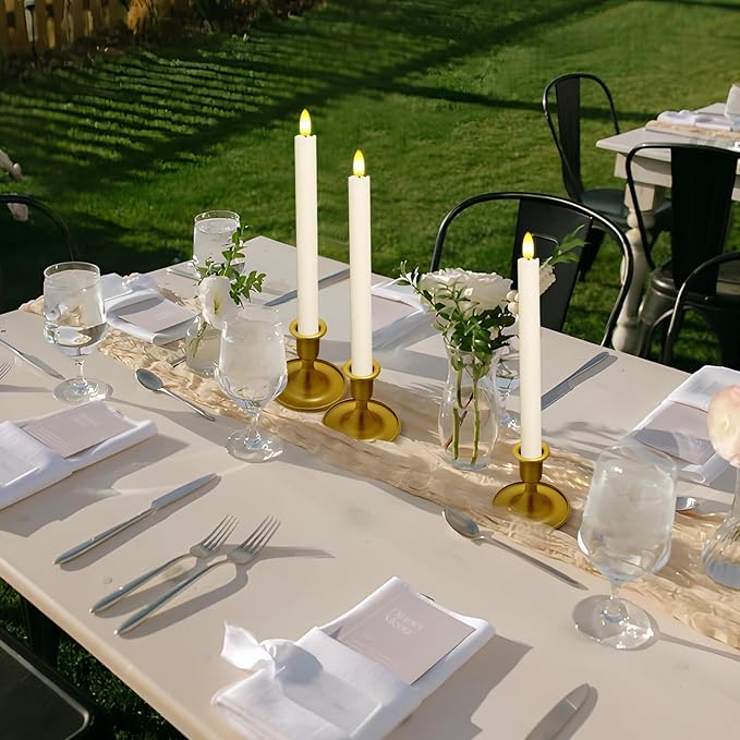 Candlestick Holders 6 PCS Short Metal Taper Candle Holders, KSWING Gold Candle Stick Holders Set, Perfect for Table Centerpiece Mantel Party Wedding Christmas Home Decor, Set of 6