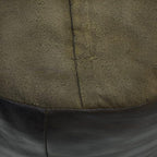 Round Shaped Goat Leather Handmade Eco-Friendly Chocolate Brown Pouf - Round Pouf, 16"x16"x16", Plain Solid Pouf, Goat Leather Pouf, Recycled Foam with Fibre Fill Stuffed Pouf, Seating Pouf PF12