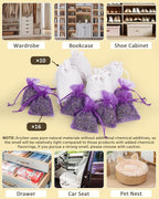 26 Pack Cedar Chips and Natural Dried Lavender Sachets Bags - Stop Clothes Damage, Cedar and Lavendar Home Fragrance for Drawers and Closets