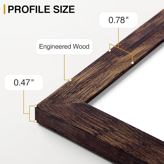 Vittanly 15 Pack Picture Frames Collage Wall Decor for Mounting or Tabletop Display, Gallery Frame Set for Family, Multi Sizes Including 3pcs 8x10, 6pcs 5x7, 6pcs 4x6, Brown