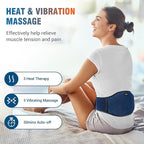 Comfytemp Cordless Portable Heating Pad with Massager for Back Pain Relief for Cramps and Menstrual,Lower Back Massager with 3 Heat, Auto-Off, Heated Waist for Abdominal Gift for Mom