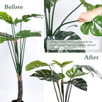 2 Pack 47.2in Artificial Monstera Deliciosa Trees with Pot, 4 Feet Fake Trees for Indoor Outdoor Home, Office Decor