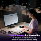 Quntis 32.5" Architect Desk Lamps for Office Home Dorm - Eye Care 3 Light Bar 1100LM Bright, Ambient Backlight, Radar Sensor, Remote Control, 2H Timer, Workbench Drafting Reading Video Conference Task