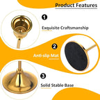 Metal Candle Holders for Candlesticks Taper Candlestick Holders Set Vintage Decorative Centerpiece Candelabra Tall Candle Stands for Halloween Thanksgiving Christmas (Gold, 2 Sets (6 pcs))