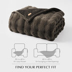 EVERGRACE Ultra Soft Luxury Fluffy Faux Rabbit Fur Throw Blanket, Thick Warm Fuzzy Blankets for Bed, Cozy Plush Reversible Blanket for Couch, Chair, Sofa, Dark Taupe, 60x80 Inches, 870 GSM