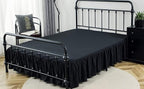 Bed Skirts Queen Size Ruffled Bed Skirt with Split Corners, 18 Inch Drop Dust Ruffle Bed Skirt with Platform, Black