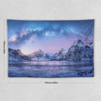 HZOHNAGO Mountain Tapestry Aurora Snow Mountain Sunset Pattern Printed Wall Tapestry Wall Hanging for Bedroom Living Room Dorm 60" W x 40" H