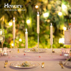 Hewory Glass Taper Candlestick Holders: Taper Candle Holders 12Pcs Glass Candle Stick Candle Holder, Clear Tall Candle Holders for Dinner Table Centerpiece Wedding Christmas Holiday Party Decorations