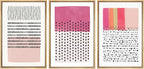 SIGNWIN Framed Canvas Print Wall Art Set Pink Geometric Color Block Collage Abstract Shapes Illustrations Modern Art Contemporary Minimal Ultra for Living Room, Bedroom, Office - 24"x36"x3 Natural