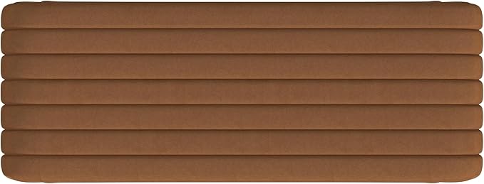 Modern Arch Channel Bedroom Bench Ottoman, 48" Entryway Bench and Shoe Rack, Soft Cushion Bench for Bedroom End of Bed, Ottoman Bench for Living Room, Bedroom, Entryway (Beach Rust Velvet)