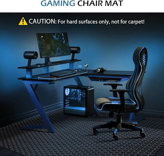 SALLOUS Chair Mat for Hard Floor, 60" x 36" Gaming Chair Mat for Hard Surface, Rolling Chair Floor Mat for Home Office - Not for Carpet (Black)