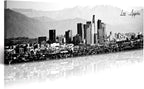DJSYLIFE Los Angeles Skyline Wall Art Black and White USA Panoramic Cityscape Picture Canvas Prints Artwork for Bedroom Men Room Office Decoration Painting Ready to Hang 13.8"x47.3"