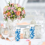 200PCS Blue Faux Pearls Beads for Centerpiece Vases, Vase Filler Faux Pearls, No Holes Filler Beads for Party Anniversary Birthday Wedding Table Decor, 10/14/20/30mm