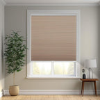 Changshade Cordless Cellular Shades, Blackout Honeycomb Shades for Windows, Pull Down Pleated Blinds, Easy to Install for Indoor Windows and French Doors,34" W x 48" H, Light Brown