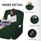Easy-Going 4 Pieces Oversized Recliner Stretch Sofa Slipcover Sofa Cover Furniture Protector Couch Soft with Elastic Bottom,Polyester Spandex Jacquard Fabric Small Checks Dark Green