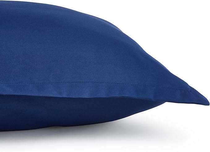 Amazon Basics 2 Piece Soft Microfiber Kids' Comforter and Pillow Sham Set, Twin, Navy, Solid