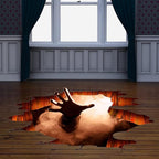 Halloween Wall Decals 3D Floor Wall Ceiling Stickers, Ghost Hand Scratching Wall Posters Removable Halloween Art Murals Window Clings Vinyl Wallpaper for Bedroom Bar Pub Living Room