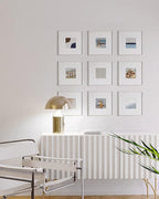 HAUS AND HUES Solid Oak Wood 10”x10” Picture Frames Matted to 5”x5” Set of 9-10 x 10 Gallery White Frames, Square 10x10 Picture Frames, 10x10 Frames with Mat, White Frames for Gallery Wall