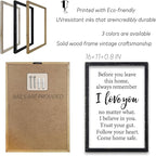Before You Leave This Home Sign Wall Decor 16x11 Inch I Love You Inspirational Entryway Wood Framed Wall Hang Art (Black)