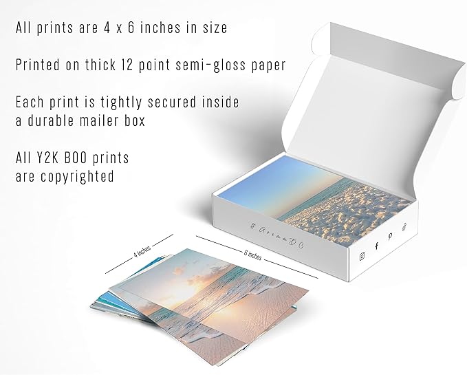 Y2K BOO Beach Blue Aesthetic Wall Collage Kit - 50 Dreamy Beach Scenes and Blue Aesthetic Photos for Teen Room Decor, Perfect Wall Art for Beachy Spaces, Ideal for Teens and College Dorms