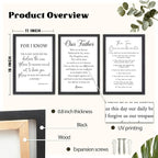 FZMHASLWW Bible Verse Scripture Wall Decor Art 16"×11" Inspirational Quotes Set of 3 Christian Sign Wood Framed Wall Hanging (Black