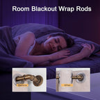 Industrial Curtain Rods 18 to 88 in,Blackout Curtain Rod,Adjustable Length,1 in Diameter Pipe,Wall or Ceiling Mounted,for Bedroom and Living Room (Antique Brass18” to 88”)