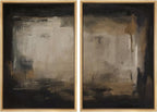 SIGNFORD Framed Canvas Print Wall Art Set Neutral Black and Brown Contemporary Minimalist Illustration Modern Art Decorative for Living Room, Bedroom, Office - 24"x36"x2 Natural
