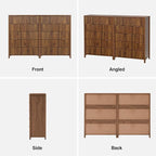 5 Drawer Double Dresser for Bedroom, Modern Wide Chest of Drawers with Fluted Panel Design,Wood Storage Dressers Chest of Drawers for Bedroom Living Room Hallway Closet,Walnut,2 Sets