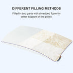 Shredded Memory Foam Pillows Queen Bed Pillows Set of 1, Summer Cooling Pillows for Hot Sleepers with Washable Pillowcase, and Winter Soft Dual Sided Pillow for Back and Stomach Sleepers