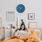 Wall Clock, Silent Clock, Wall Clocks Battery Operated， 12 inch Modern Wall Clock, Suitable for Offices, Living Rooms, Kitchens, Homes, Schools (Blue)