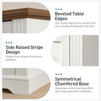 Nightstand Set of 2, Night Stand with 3 Drawers,18 Inch Wide End Table with Charging Station, Farmhouse Bedside Table, Side Table for Bedroom, Study, White and Walnut