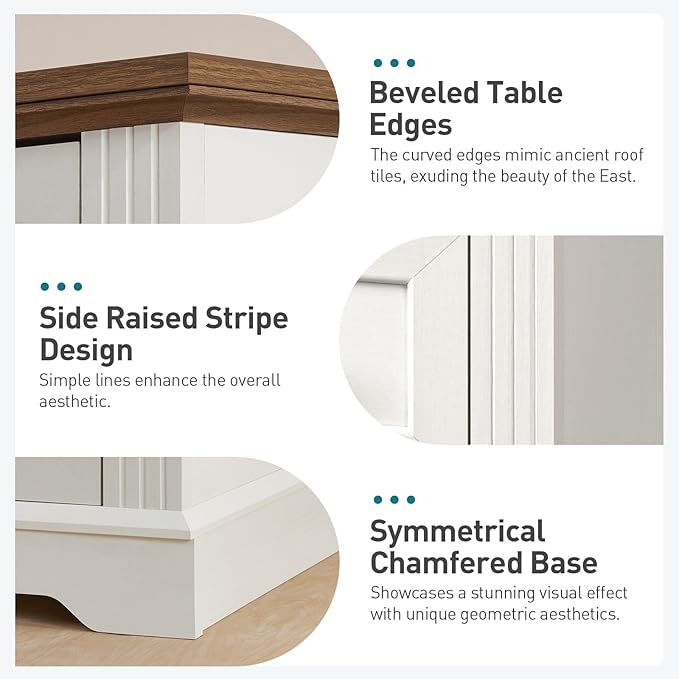 Nightstand Set of 2, Night Stand with 3 Drawers,18 Inch Wide End Table with Charging Station, Farmhouse Bedside Table, Side Table for Bedroom, Study, White and Walnut