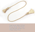 Fenghuangwu Curtain Tiebacks Handmade Decorative Curtain Holdbacks Rope with Tassel (Beige, 2P)