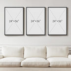 Large Framed Blue Abstract Landscape Wall Art for Living Room, 3 Piece Bright Pastel Canvas Prints Paintings, Modern Minimalist Artwork Watercolor Pictures for Bedroom, Hallway Wall Decor 24x36 In