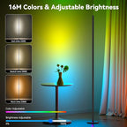 Modern Floor Lamp, Smart RGB LED Floor Lamp with App & Remote Control, 16 Million Colors & 200+ Scene Modes, Corner Lamp with Timer and Music Sync, Standing lamp for Bedroom Home Decor