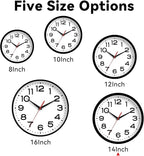 Wall Clock 14 Inch Large Silent Non-Ticking Modern Clock Battery Operated Classic Simple Minimalist Analog Decorative for Kitchen, Living Room,Office, Bedroom, Bathroom (Black)